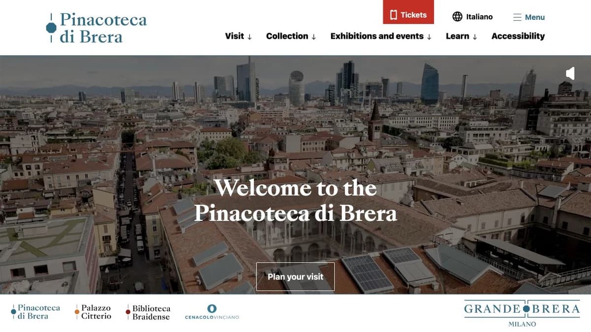 Pinacoteca di Brera website preview