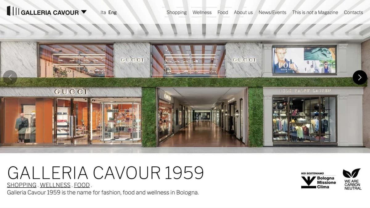 Galleria Cavour 1959 website preview