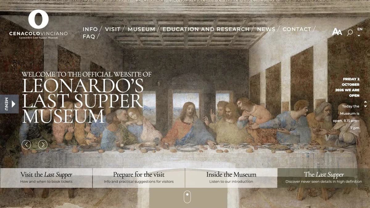 Museo del Cenacolo Vinciano website preview