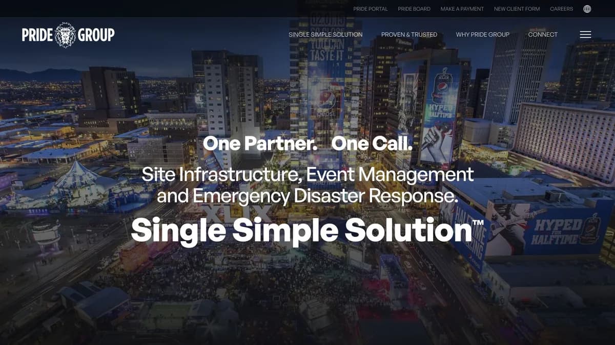 Pride Group website preview